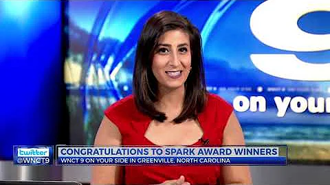 WNCT Anchor Maria Satira Congratulating the 2020 BBB Spark Award Class