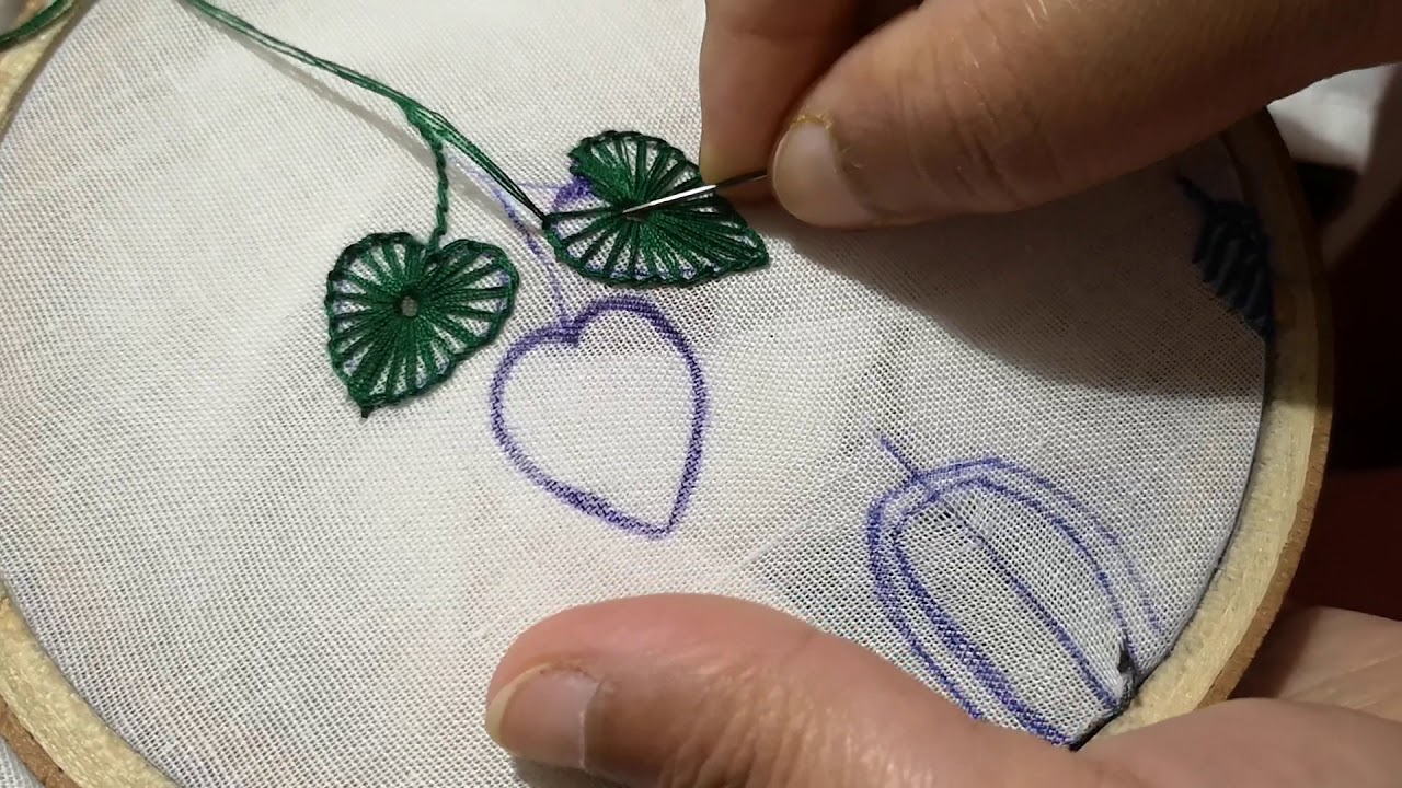 Hand Embroidery for Beginners. Leaf Stitch Tutorial Part 3. 2020 YouTube