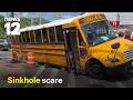 Bronx school bus trapped in sinkhole, students forced off bus