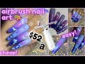 🎨CHEAP & EASY AIRBRUSH NAILS☁️ I TESTING A CHEAP AIRBRUSH FROM AMAZON😬