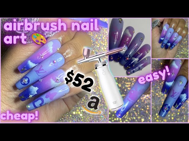 HOW TO AIRBRUSH NAIL ART- WITHOUT GEL OR ACETONE! 