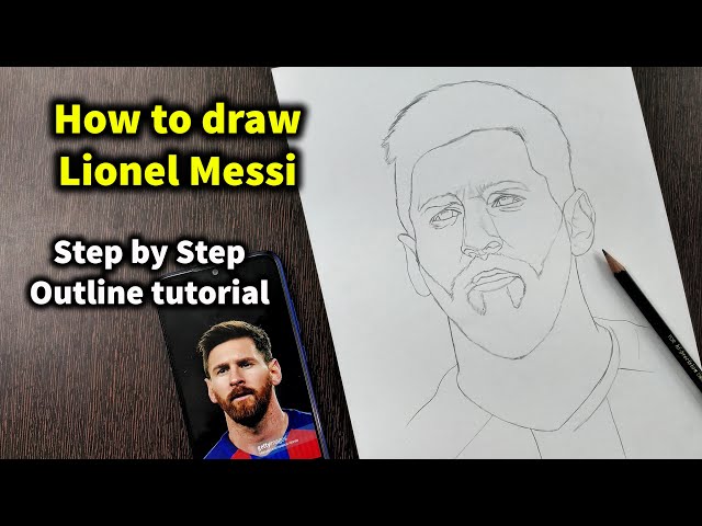 How to Draw Lionel Messi for Beginners- Easy Pencil Drawing - Argentine  Team - YouTube