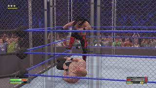 WWE 2K22 Xbox one X - Rollins vs Happy Corbin Cage Match