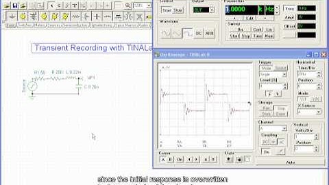 RLC Transient Recording (Real-time measurement with TINLab II, comparison with simulation)
