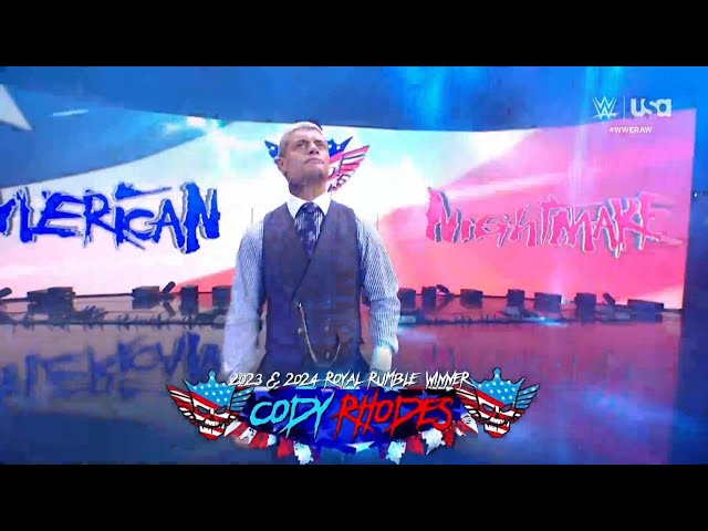 Cody Rhodes Entrance - WWE Monday Night Raw, March 25, 2024 class=
