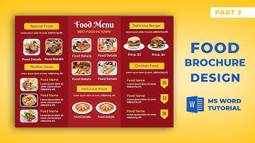 Food menu Brochure Design in MS Word | How to make Restaurant Menu Card Design in MS Word