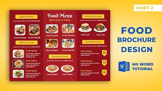 Food menu Brochure Design in MS Word | How to make Restaurant Menu Card Design in MS Word