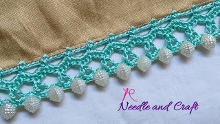 Easy to make latest crochet tassels using peals for Saree / Dupatta / Sleeve edge - Needle and Craft