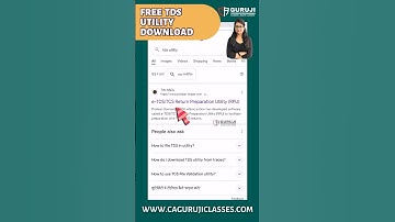 TDS return filing free utility #shorts #caguruji