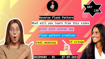 Reverse Flash Pattern SKIDMARK DC 07 09 2021 #srinivasthedeveloper#day130 #skillrack #dc #challenge