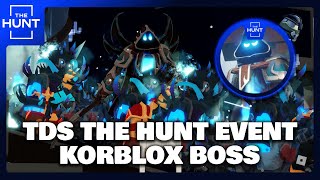 Beating Korblox Deathwalker HARD MODE! On TDS The Hunt Event! | Roblox