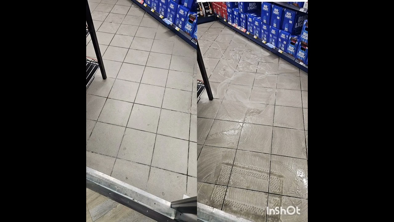 Cleaning tile & grout . Commercial floor cleaning services Louisville Kentucky.