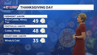 Strong winds and cold air arrive for Thanksgiving