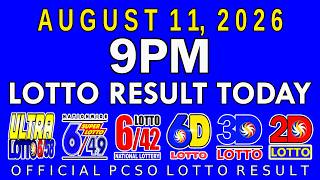 9pm Lotto Result Today August 11 2026 PCSO