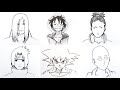 How to Draw Top Anime Characters ✍️| Naruto,Goku, Luffy,Saitama & More | Easy Pencil Sketch Tutorial