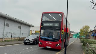 FULL ROUTE VISUAL|Metroline London Route 90|Feltham,Leisure West-Northolt Station|VMH2583(LF19 FXH)