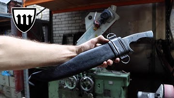 Forging a elegant bowie knife, part 3,  making the scabbard.