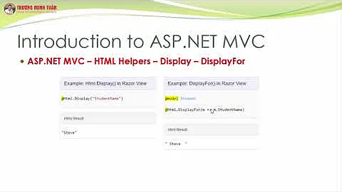 ASP.NET MVC (Lesson33) - ASP.NET MVC Với HtmlHelper Display, DisplayFor | TRUONG MINH TUAN