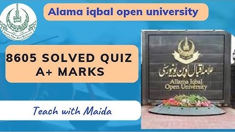 #8605 Solved #Quiz || #aiou #solvedquiz #aiou_guess_paper