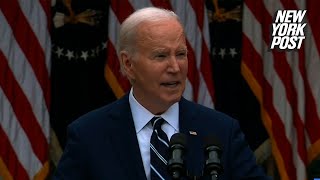 Biden slaps new tariffs on China EVs, steel — but rain forces him to cut short announcement event