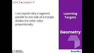 Geometry Unit 3 Lesson 11 Splitting Triangle Sides with Dilation Part 2