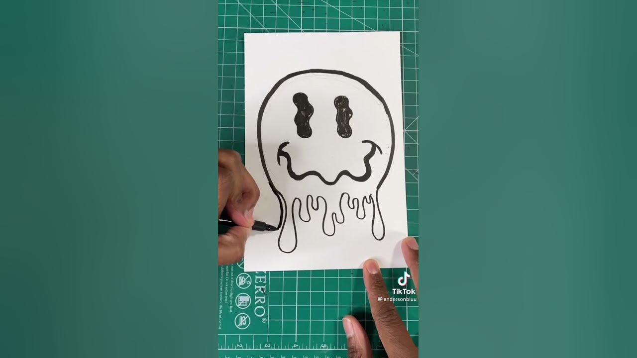 how to draw drippy smiley faceshorts YouTube