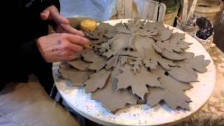 Green Man finishing before the bisque fire