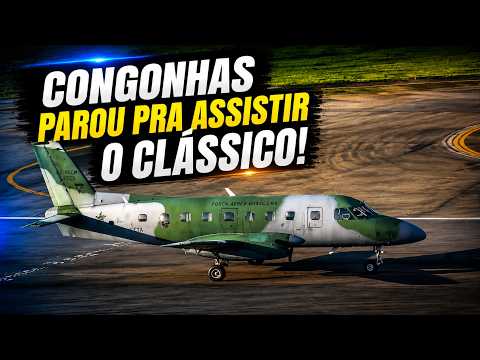 Decolagem do Embraer EMB-110 Bandeirante da Força Aérea Brasileira em Congonhas