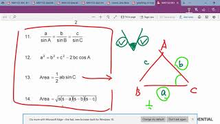 MAT133 (Tri1) Intro on Solution of Triangle (Area and length of Triangle)