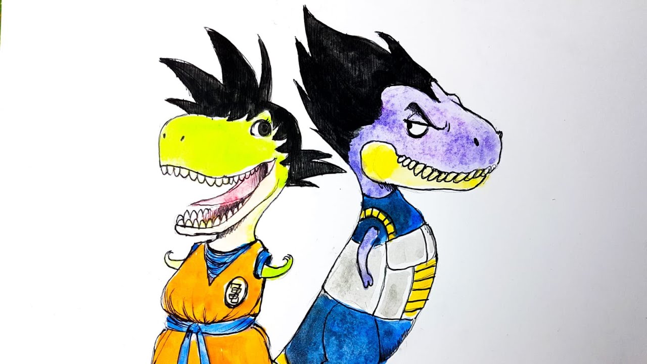 Come Disegnare Arex E Vastatore In Versione Goku E Vegeta Tutorial Youtube