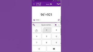 Math Tricks - Training mode - square numbers between 90 and 99 - level 037 (Number Keyboard)