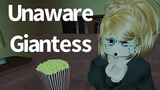 Giantess mistakes tiny for popcorn - Roblox giantess