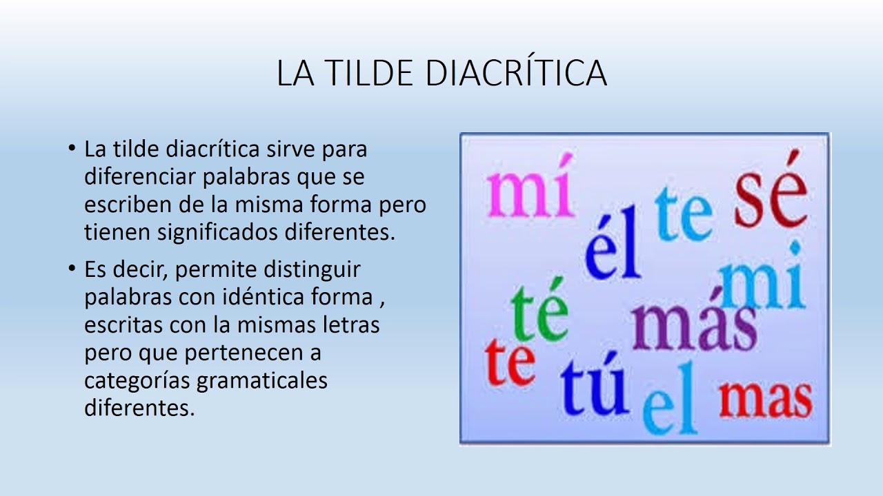 LA TILDE DIACRÍTICA - YouTube