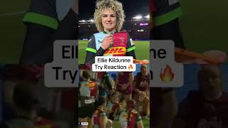 Ellie Kildunne reacts to her try against Sale Sharks 🔥 #pwr #womensrugby #elliekildunne #harlequins
