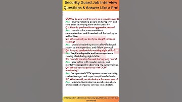 👮‍♂️Security Guard Job Interview Questions & Answer Like a Pro👮‍♂️