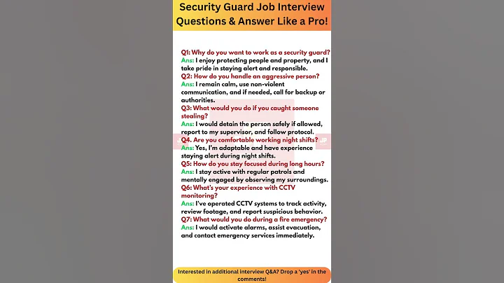 👮‍♂️Security Guard Job Interview Questions & Answer Like a Pro👮‍♂️