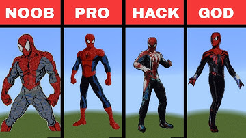 Pixel art |(Noob vs Pro vs Hacker vs God)| Spiderman in Minecraft #minecraft #memes #spiderman