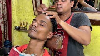 Master Cracker Experiencing Roadside Barber Head Massage with Neck Cracking | Indian Massage