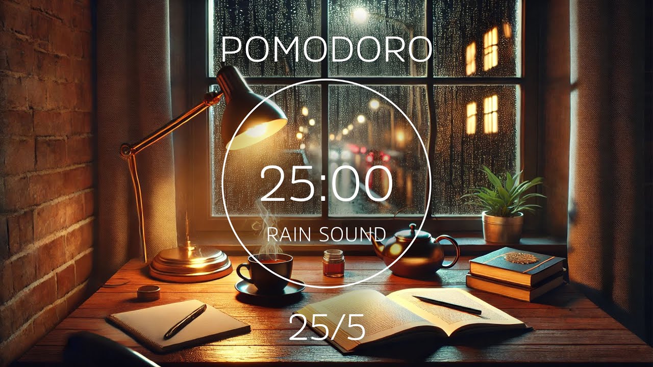 🌧️ Rain Sounds - STUDY WITH ME | 2 Hours Pomodoro Timer 25/5 for Deep ...