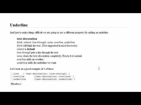 Text formatting using CSS