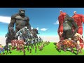 GODZILLA x KONG vs COLOSSAL TITAN x BEAST TITAN EPIC BATTLE! Animal Revolt Battle Simulator