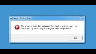 MFC140u.dll missing from Your computer