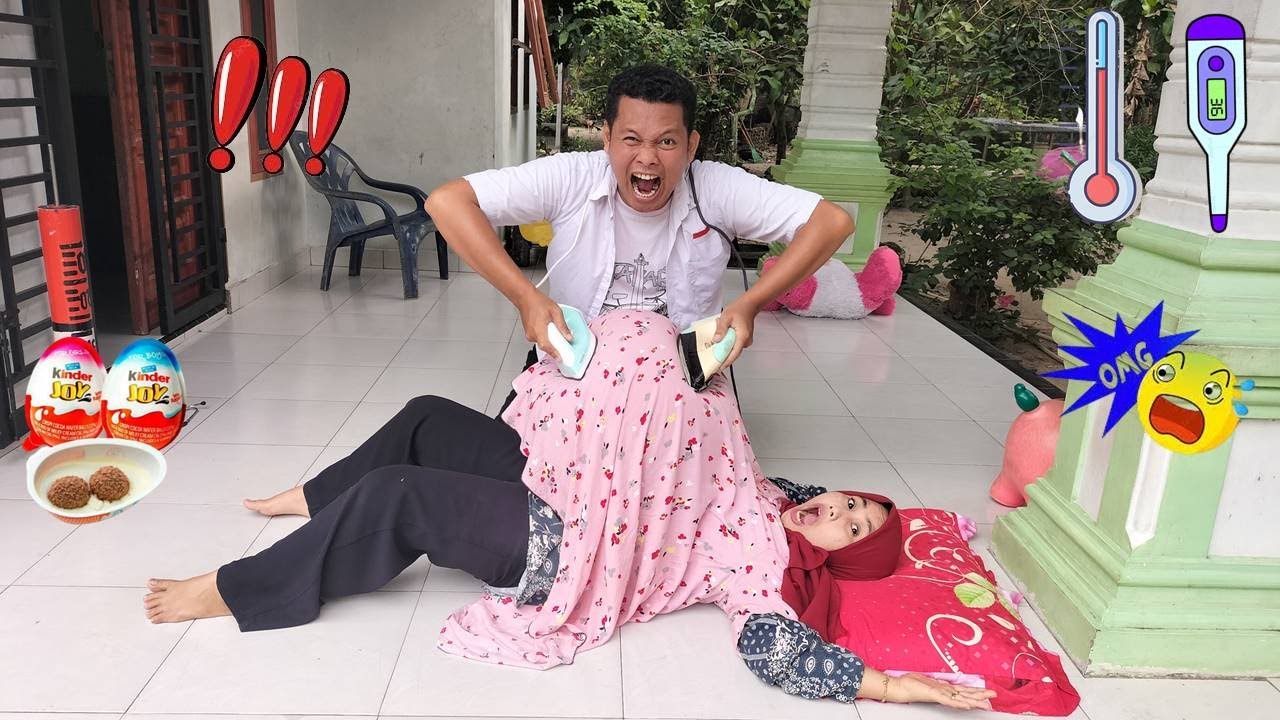 Drama Lucu 😂😍😘 Ibu Hamil Melahirkan Pakai Alat Jantung Mainan Dari Setrika
