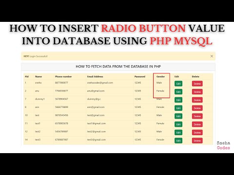 How to insert radio Button Value using PHP MySQL | Inserting radio button value | @snehacodes7132