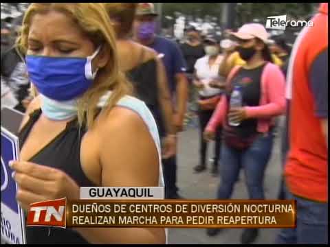 Dueños de centros de diversión nocturna realizan marcha para pedir reapertura