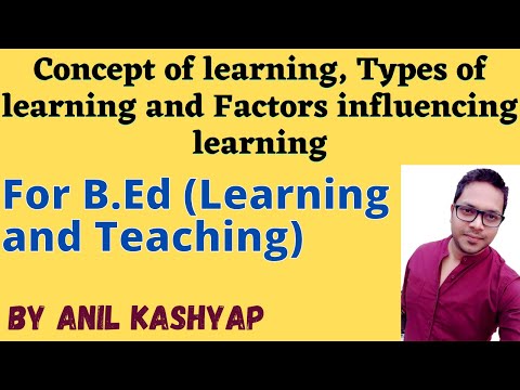 Concept Of Learning, Types Of Learning And Factors Influencing Learning |Learning And Teaching|