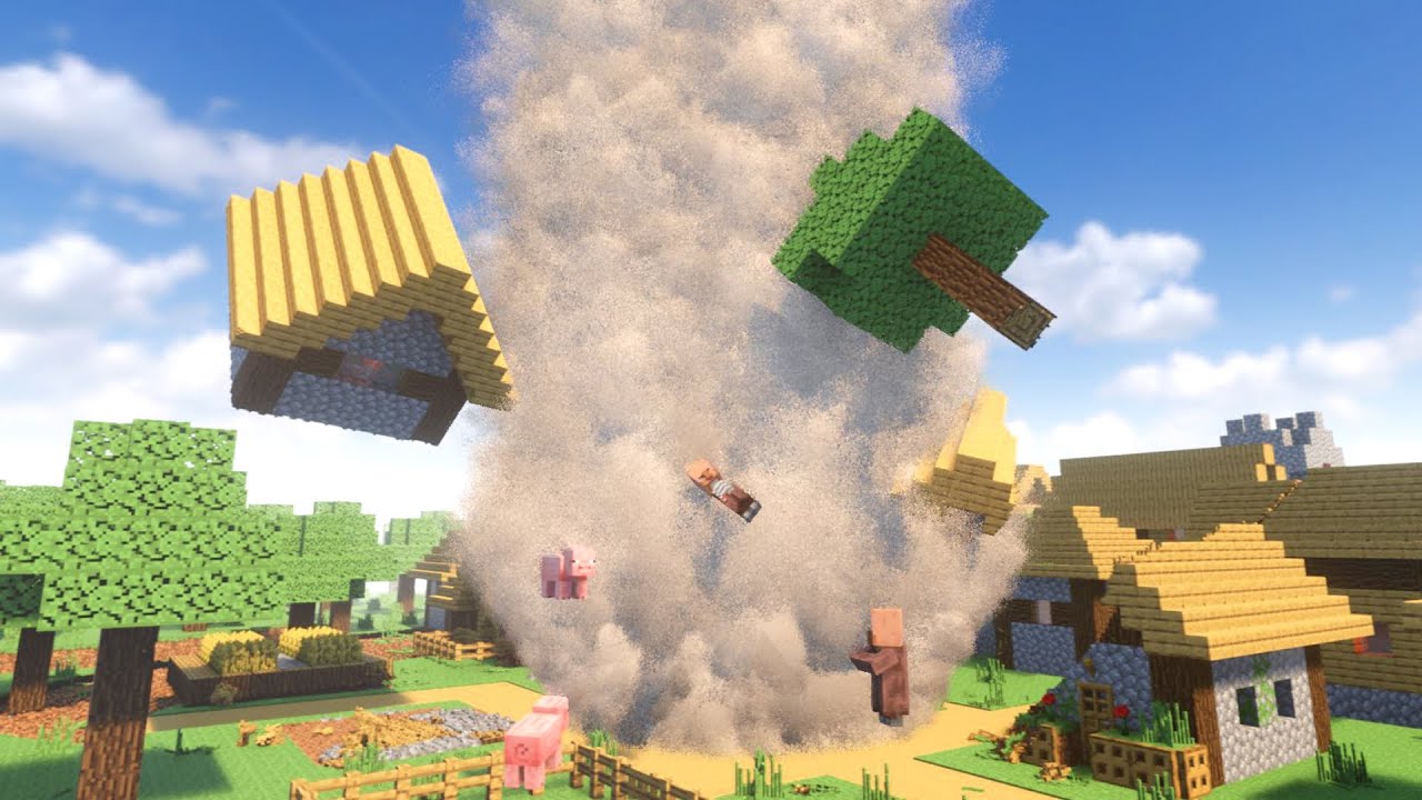 Tornado VS Minecraft Village Teardown - YouTube
