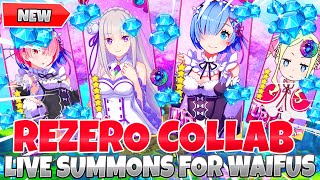 *1200+ GEMS LIVE F2P SUMMONS* Re:Zero Collab Banner Can We 6/6 Emilia or Rem (7DS Grand Cross)