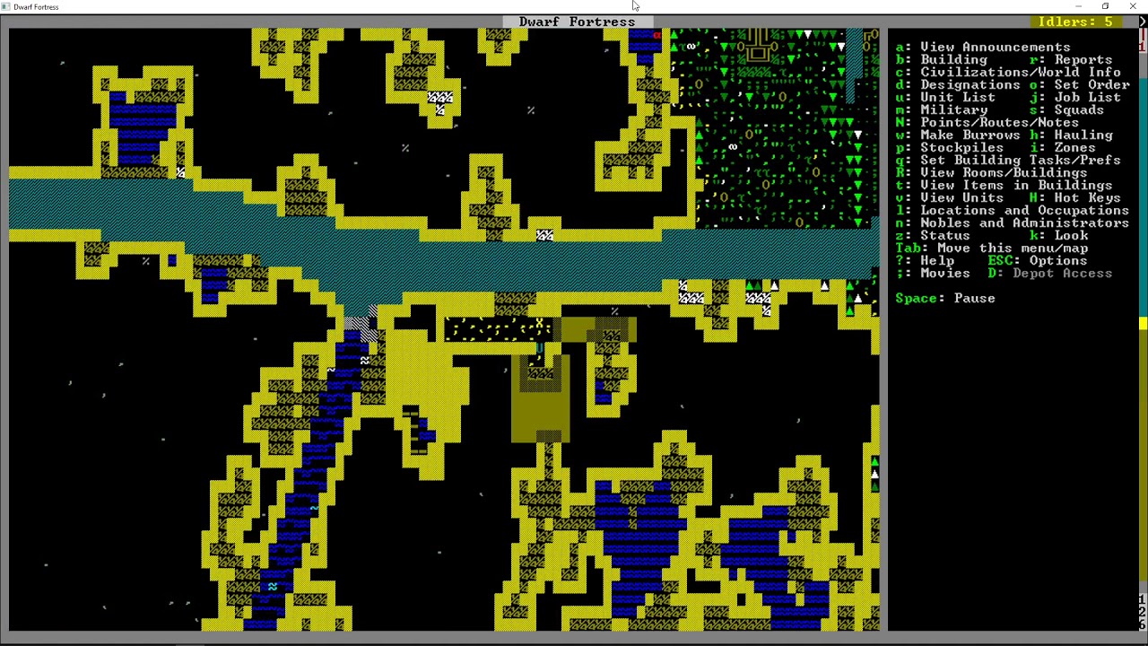 water dwarf fortress ascii