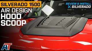 20192022 Silverado 1500 Air Design Hood Scoop; Satin Black Review & Install